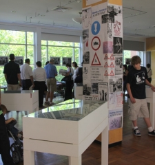 Visitors to the exhibition at the Embassy of the Czech Republic